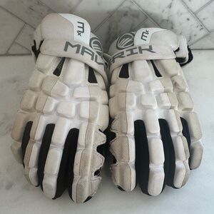 Men’s White Lacrosse Gloves - Protective Fit Size M